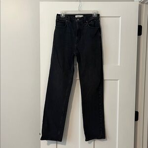 Abercrombie & Fitch Washed Black The 90’s Straight Ultra High Rise Jeans